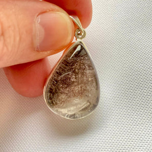 Pendentif serti argent en Quartz Lodolite (canalisation de codes) pendentif [mes jolis cristaux]