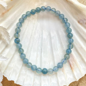 Bracelet en Calcite bleue 6mm (calme le mental / communication) bracelet [mes jolis cristaux]