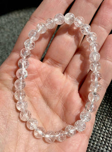 Bracelet Cristal de roche crack 6mm (amplificateur d'énergie / intuition) bracelet [mes jolis cristaux]